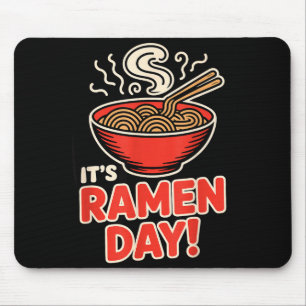 Mousepad É Dia de Ramen Comida Asiática Macarrão Tigela de 