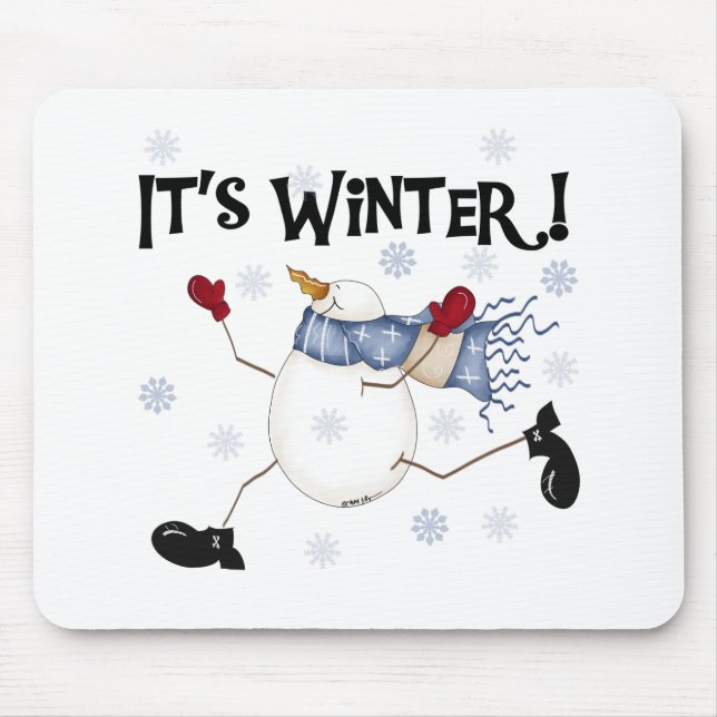 Mousepad É Feriados do Inverno Snowman (Frente)