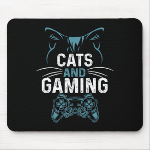 Mousepad E Jogos Fofos Gato Amante Jogador Video Game Fofo