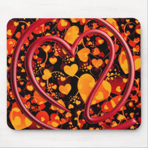 Mousepad e m um i l 4 teste padrão do coração de y o u  