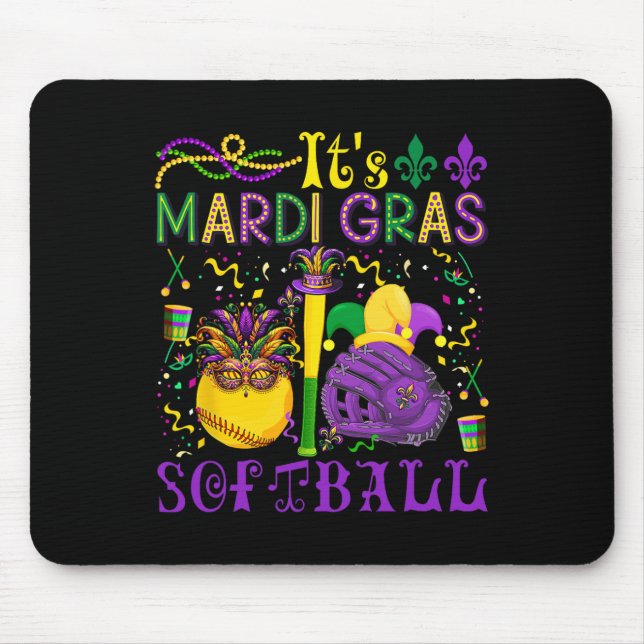 Mousepad É Mardi Gras Softll Player Equipe Costume Mask (Frente)