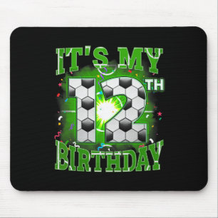 Mousepad É Meu 12º Aniversário Futebol Masculino 12 Anos Pa