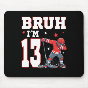 Mousepad É Meu 13º Aniversário Rapaz Hóquei No Gelo 13 Anos