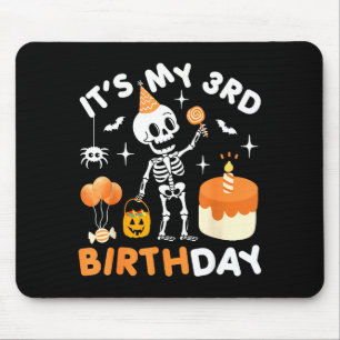 Mousepad É meu 3º aniversário - esqueleto engraçado de Hall
