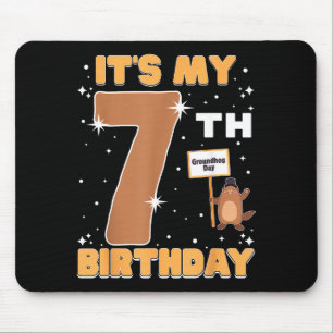 Mousepad É Meu 7º Aniversário Dia da Marmota Menina de 7 An