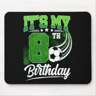 Mousepad É Meu 8º Aniversário Menino Bola de Futebol 8 Anos