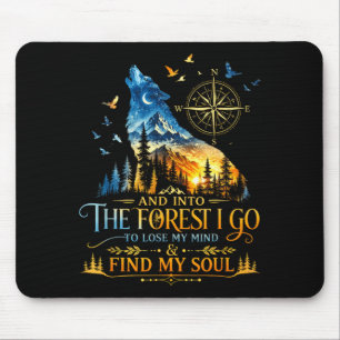 Mousepad E na floresta vou perder a cabeça acampando lobo