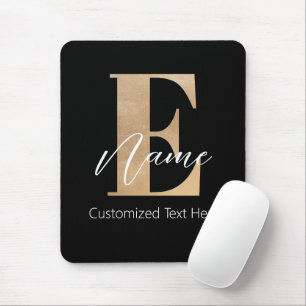 Mousepad E & Name Iniciais Monogramados Modernos Personaliz