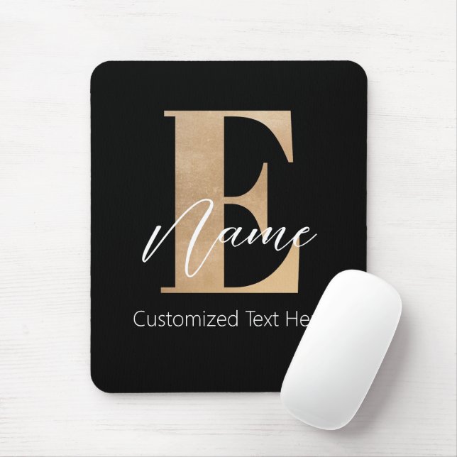 Mousepad E & Name Iniciais Monogramados Modernos Personaliz (Com mouse)