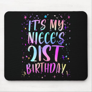 Mousepad É o 21º Aniversário da Minha Sobrinha Colorido Fel