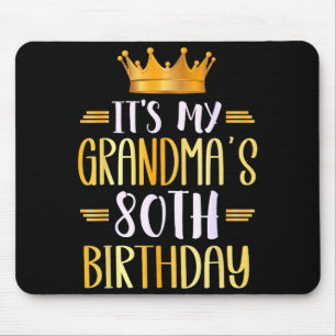 Mousepad É o 80º Aniversário da Minha Avó Feliz 80 Anos de 