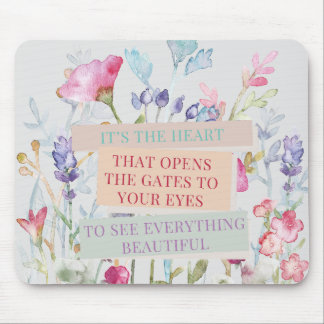 Mousepad É o coração que abre os portões, jardim floral