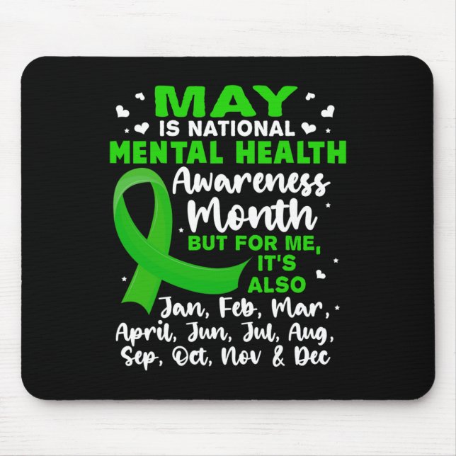 Mousepad É o Mês de Conscientização da Saúde Mental Masculi (Frente)