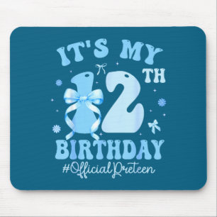 Mousepad É o Meu 12º Aniversário Menina Coquette Laço Azul