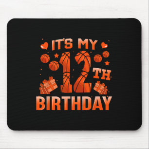 Mousepad É o meu 12 Birthday Bysketbyll Boys Garotas 12 Ano