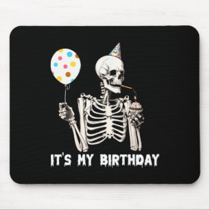 Mousepad É o meu esqueleto de aniversário de Halloween, ani