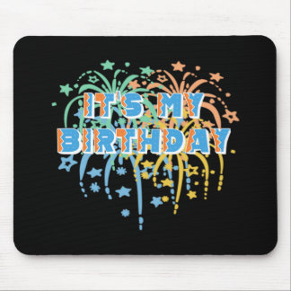 Mousepad É o meu feliz aniversário, Unisex Fireworks colori