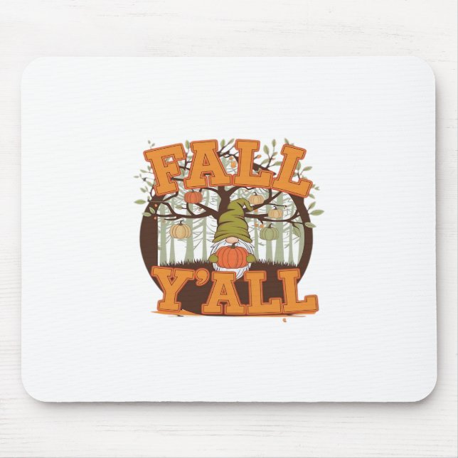 Mousepad É "Pumpkin Gnomo Autumn Funny Casual" (Frente)