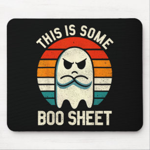 Mousepad É Um Fantasma De Boo Folha Retro Halloween Para Ho