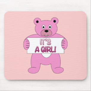 Mousepad É um Urso Rosa Menino