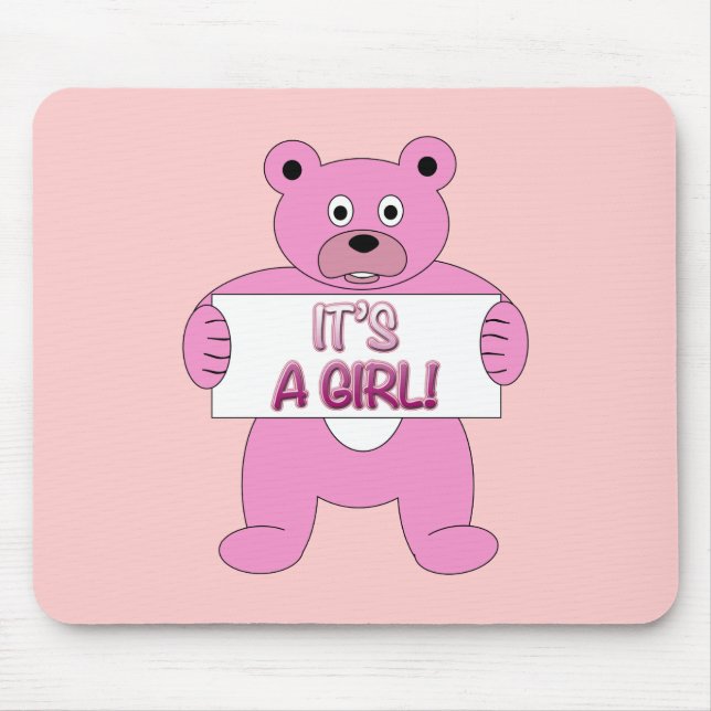Mousepad É um Urso Rosa Menino (Frente)