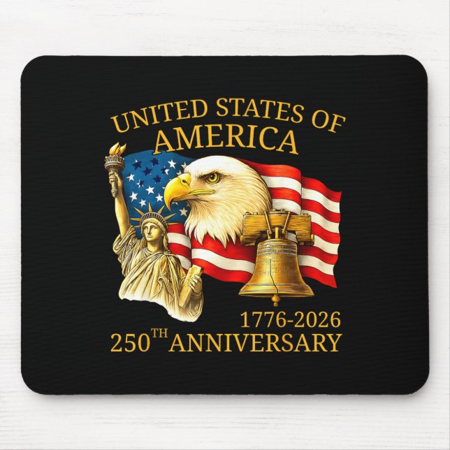 Mousepad Eagle And Flag 250th Birthday America Since 1776  (Frente)