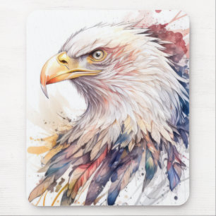 Mousepad Eagle Bird Retrato Animal Pintando Vida Selvagem