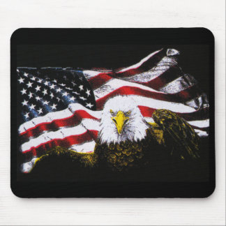 Mousepad Eagle e bandeira dos EUA - preto