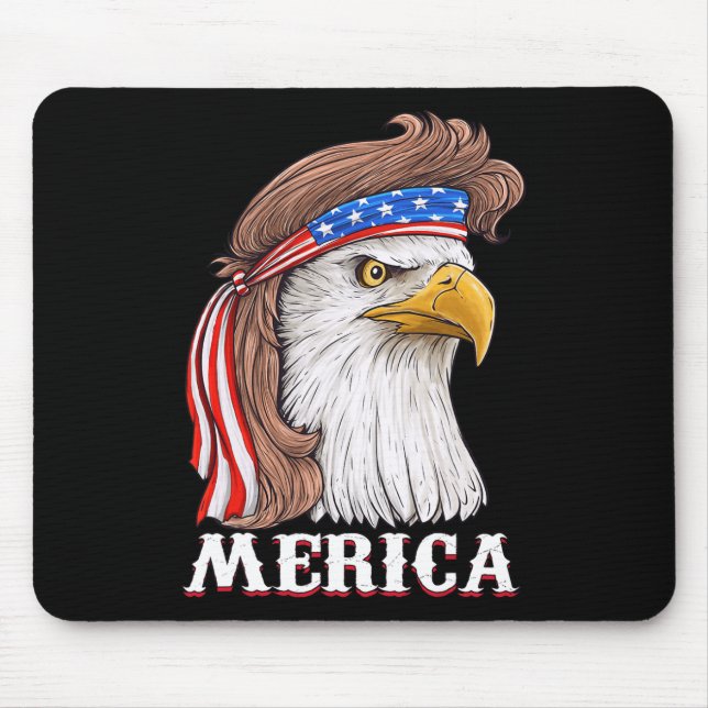 Mousepad Eagle Mullet 4 de julho EUA Flag Merica (Frente)