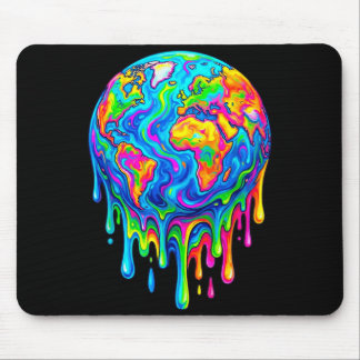 Mousepad Earth Drip Design Earth Day Melting Earth