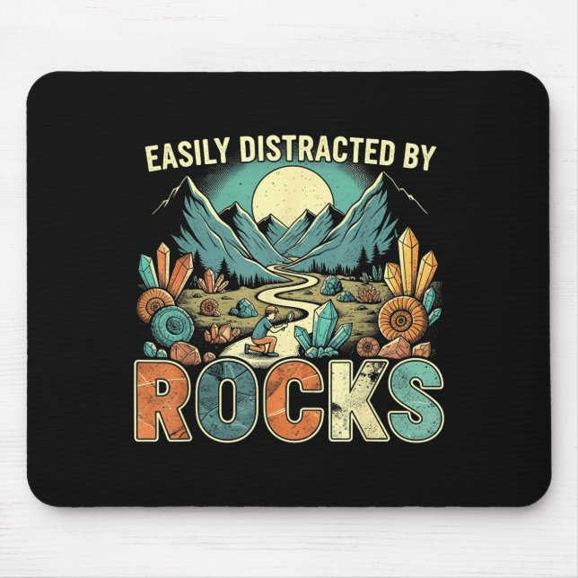 Mousepad Easily Distracted By Rocks Geology Geologist Colle (Frente)