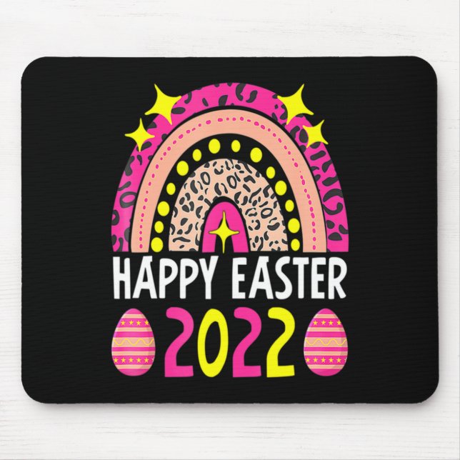 Mousepad Easter 2022 rainbow cute happy easter 2022 women  (Frente)