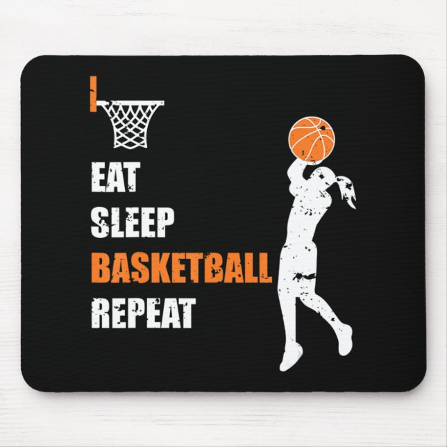 Mousepad Eat Sleep Basketball Repeat  Girls Basketball Play (Frente)