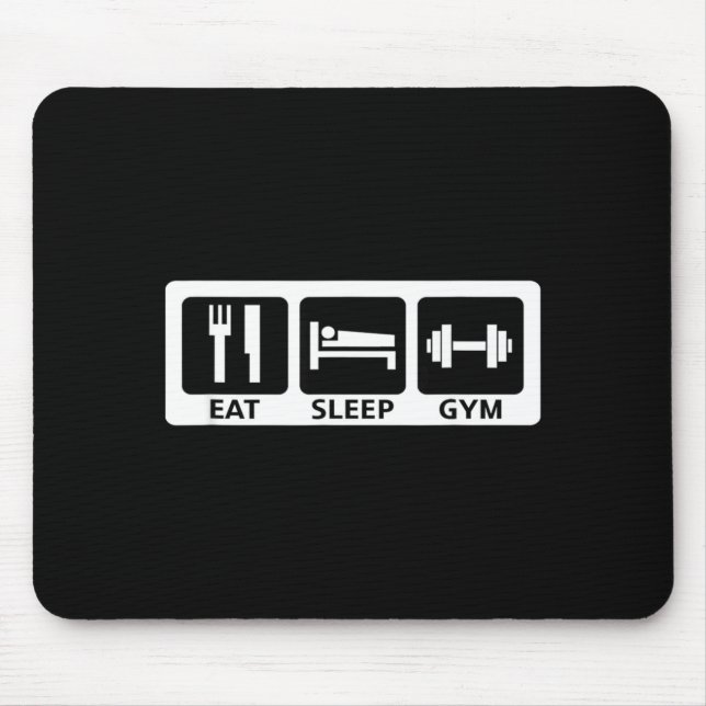 Mousepad Eat Sleep Gym Fitness Trainer Workout Gift  (Frente)