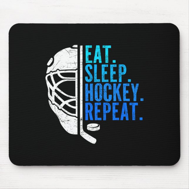 Mousepad Eat Sleep Hockey Repeat Funny Boys Hockey Player  (Frente)