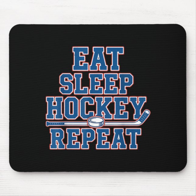 Mousepad Eat Sleep Hockey Repeat Ice Hockey For Teens Kids  (Frente)