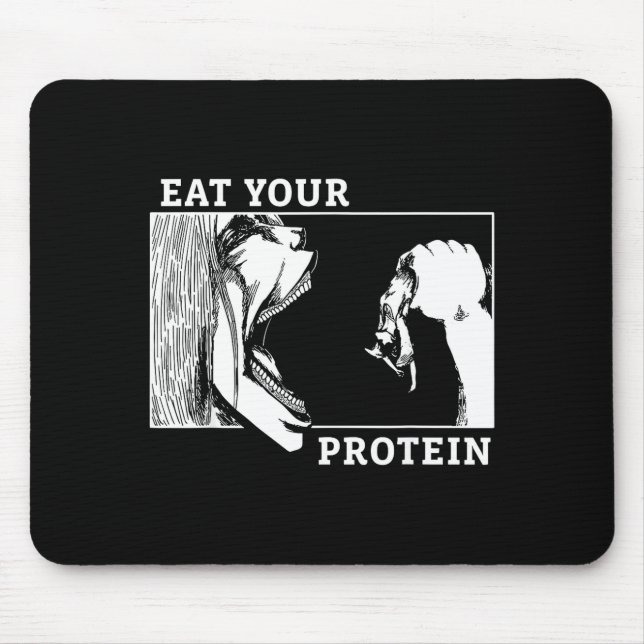 Mousepad Eat Your Protein Man Vs Gym Fitness  (Frente)
