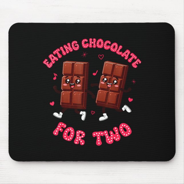 Mousepad Eating Chocolate For Two Pregnancy Valentines Day  (Frente)