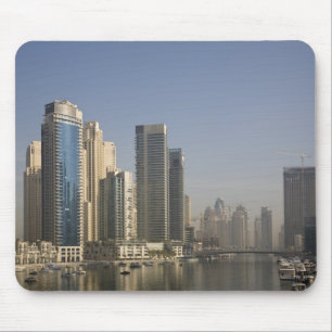 Mousepad EAU, Dubai. Torres Marina com barcos em âncora.