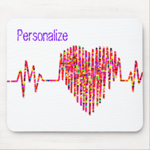 Mousepad ECG coração médico linha kg