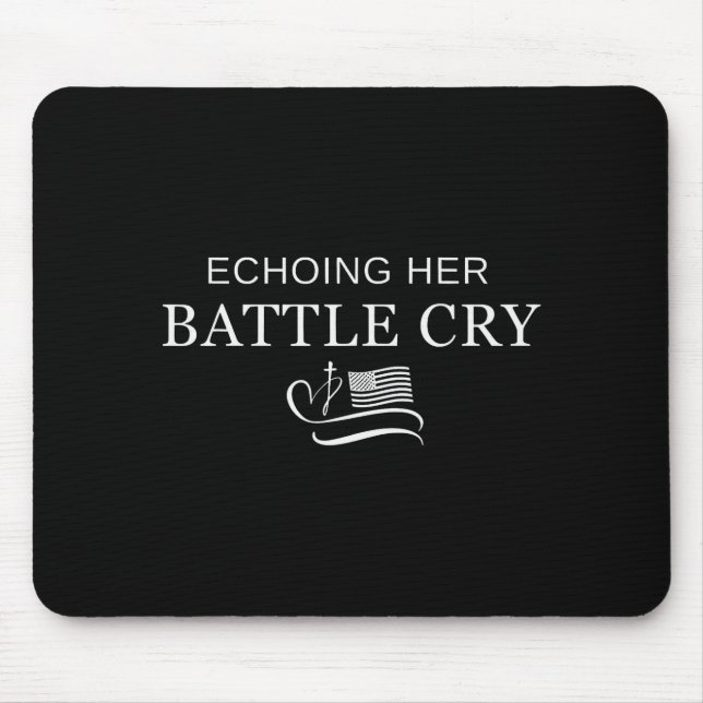 Mousepad Echoing Her Battle Cry Usa Flag Christian  (Frente)
