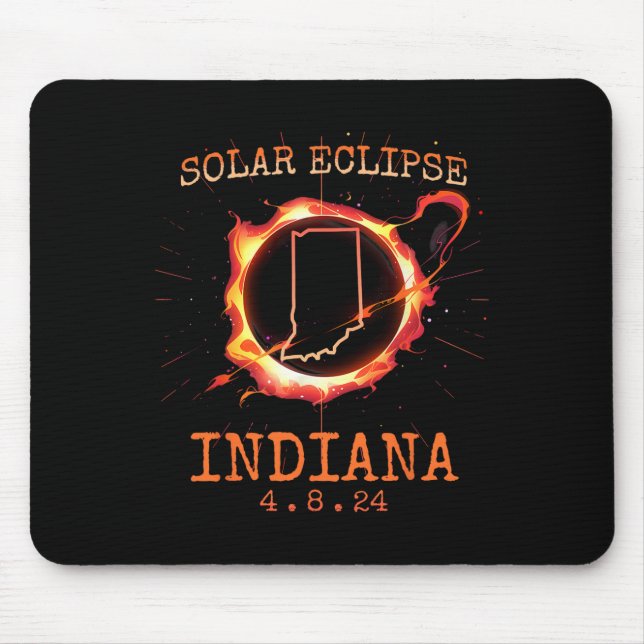 Mousepad Eclipse 2024 Estado de Indiana Totality Usa Path S (Frente)