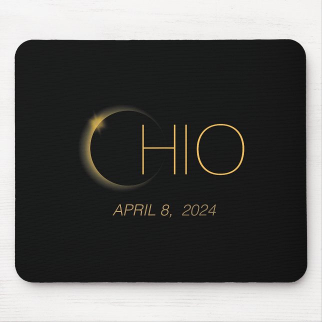 Mousepad Eclipse 2024 Shirt Total Solar Eclipse State Ohio (Frente)