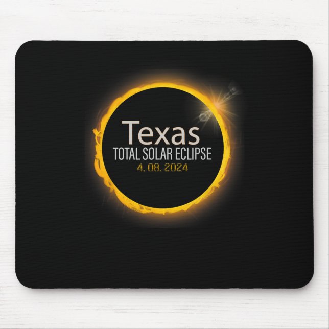 Mousepad Eclipse 2024 Shirt Total Solar Eclipse State Texas (Frente)