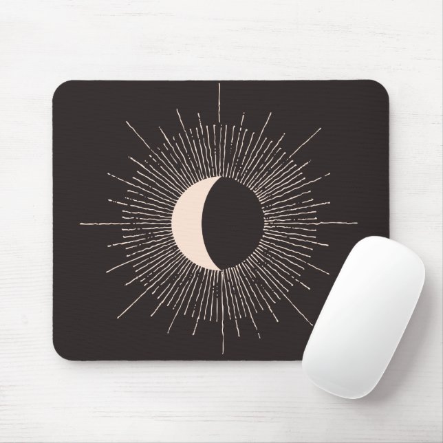 Mousepad Eclipse de burst de lua abstrato (Com mouse)