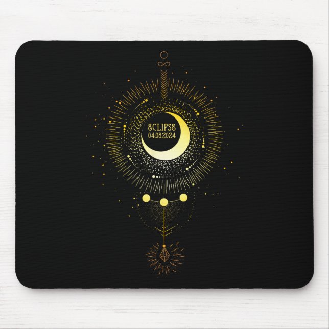 Mousepad Eclipse Solar 2024 Boho Sun Caminho da Lua Total L (Frente)