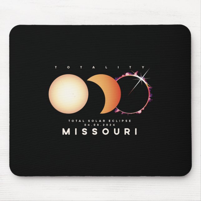 Mousepad Eclipse Solar 2024 Missouri Astronom Eclipse Total (Frente)