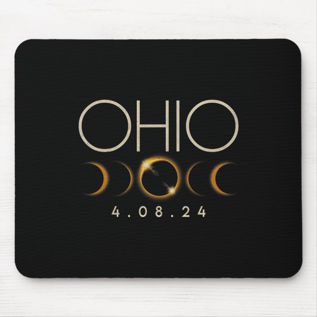 Mousepad Eclipse Solar 2024 State Ohio Total Eclipse Solar (Frente)
