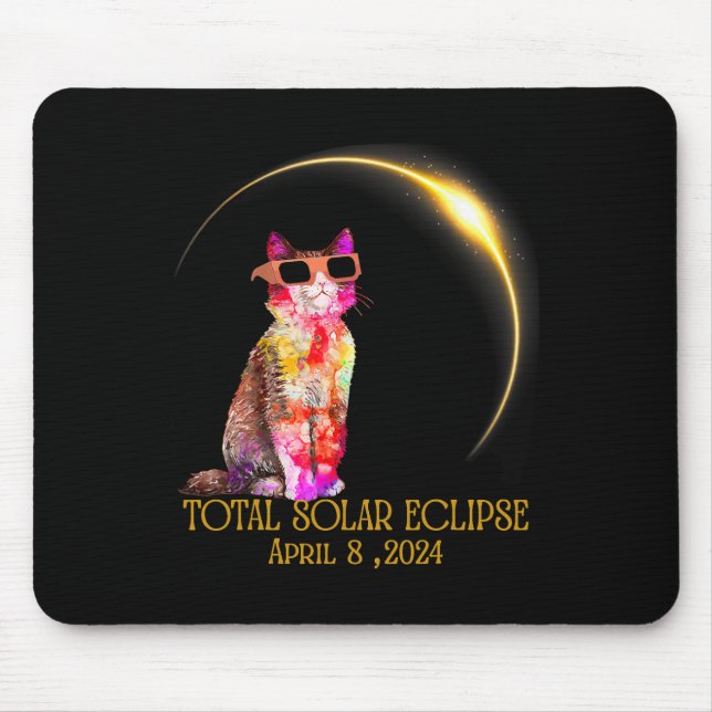 Mousepad Eclipse Solar 2024 Vidro do Eclipse Solar Vestido (Frente)
