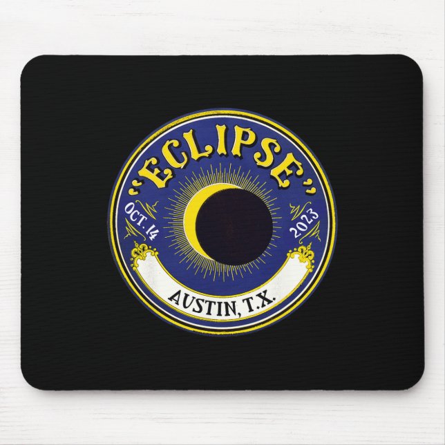 Mousepad Eclipse Solar Annular Austin Texas Family Viagem (Frente)